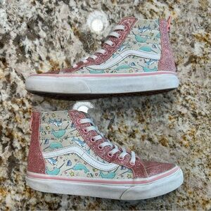 Vans Pink Glitter Norwhal High-Top Sneakers Kids Size 2.5